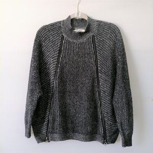 Vintage Havana Womens Black Long Sleeve High Neck Zipper Sweater Size S